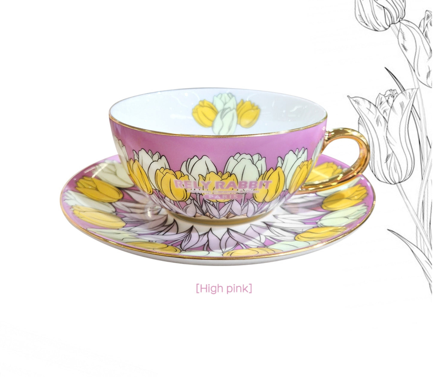 Rely Rabbit Lily Tulip Coffee Cup Set