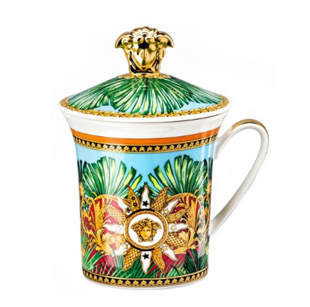 Versace Lidded mug with jungle animal motifs 19315-403713-28700