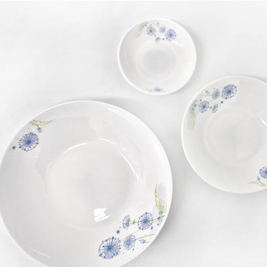 Ruwell wild flower opal glass tableware set