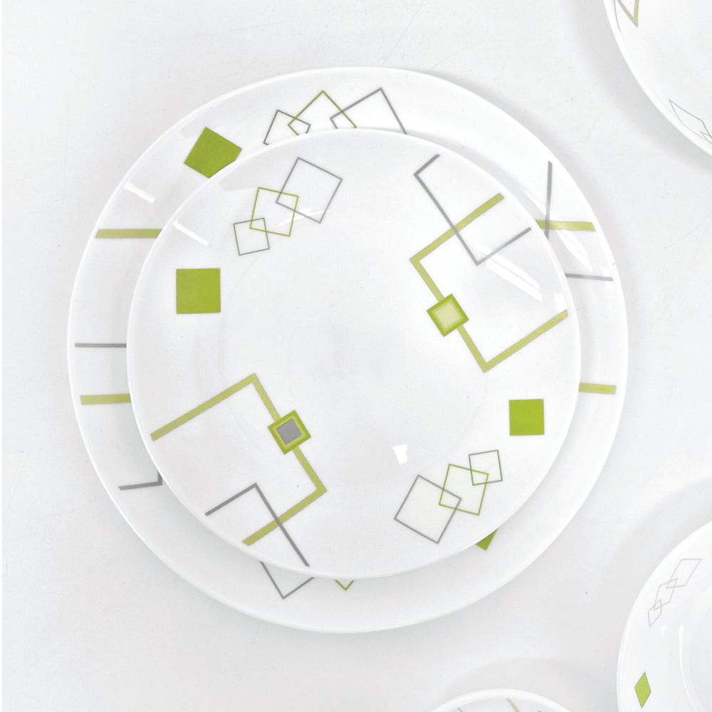 Ruwell Green square opal glass tableware set