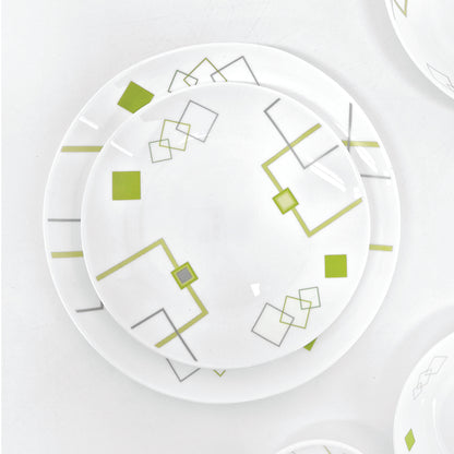 Ruwell Green square opal glass tableware set