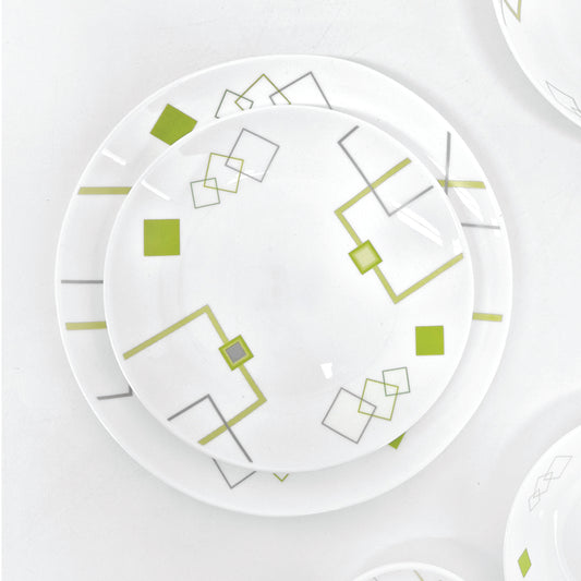 Ruwell Green square opal glass tableware set