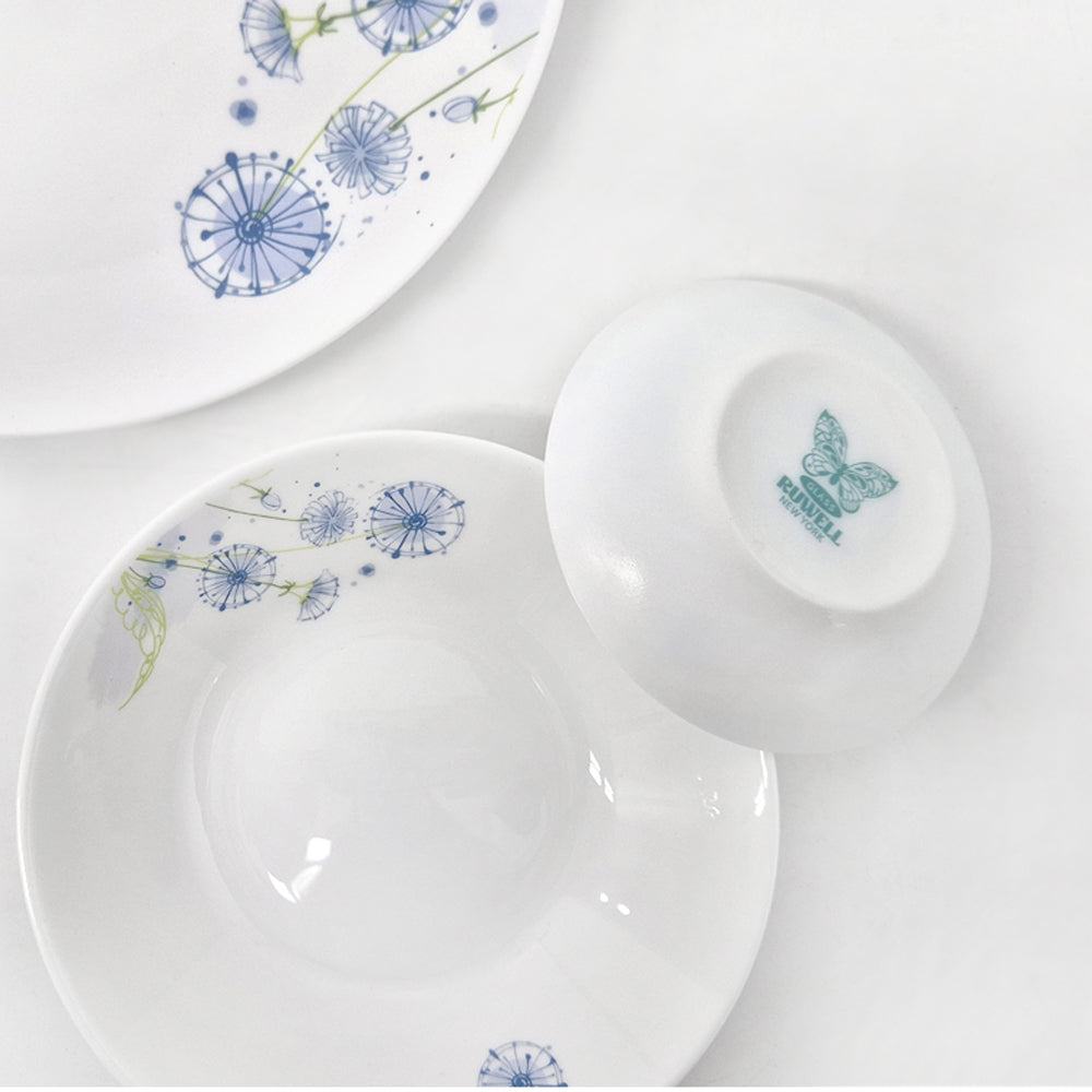 Ruwell wild flower opal glass tableware set